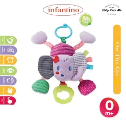 Đồ Chơi Treo Nôi Rút Rung Kèm Gặm Nướu Cho Bé - Infantino PULL & SHAKE JITTERY PAL™ - ELEPHANT
