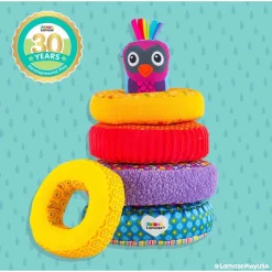 Khối xếp chồng bằng vải màu sắc cho bé khám phá - Lamaze Rainbow Stacking Rings