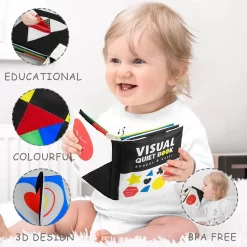 Alternative view of Sách vải đen trắng màu sắc tương phản kèm đồ chơi tương tác cho bé - Visual Quiet Book - Beiens