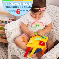 Đồ Chơi Khám Phá Kỹ Năng - Vận Động Tinh Montessori Cho Bé - Buckle Toys Bongo Square