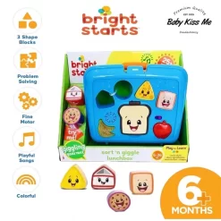 Đồ Chơi Thả Hình Khối Luyện Tư Duy Logic, Nhận Biết Hình Khối , Phát Nhạc Bright Starts - Sort Giggle Lunchbox Learning