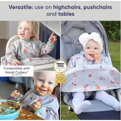 Áo yếm ăn dặm blw chống thấm cao cấp cho bé Bibado High Chair Cover All Bib - Anh Quốc
