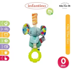 Lục lạc treo nôi kèm gặm nướu chất lượng an toàn cho bé - Infantino Chime Elephant & Lion